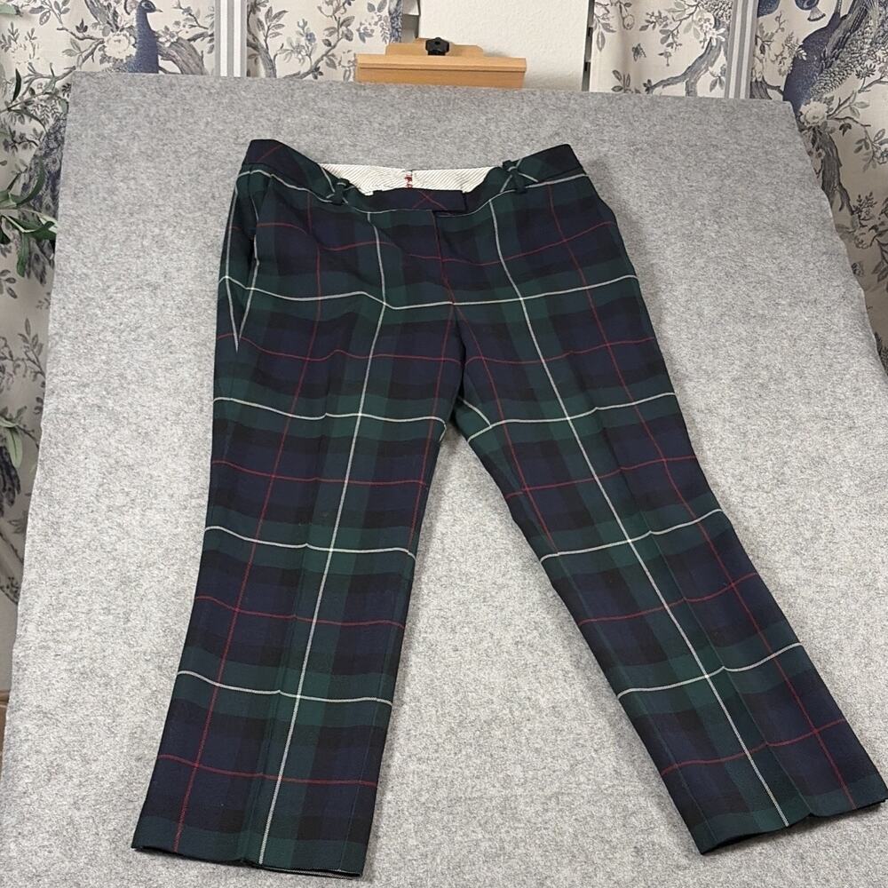 Brooks Brothers Women Wool Plaid Cropped Pants Size 10 Classic Preppy Academia